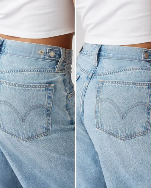 Jeans larghi regolabili da donna